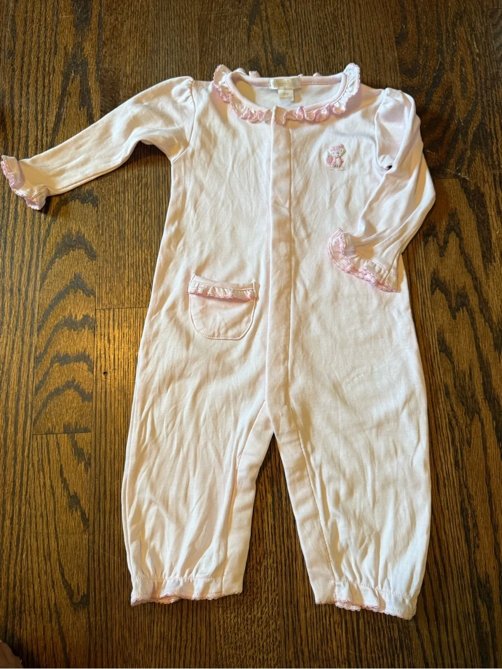 Kissy Kissy Light Pink Ruffle Trim One-Piece